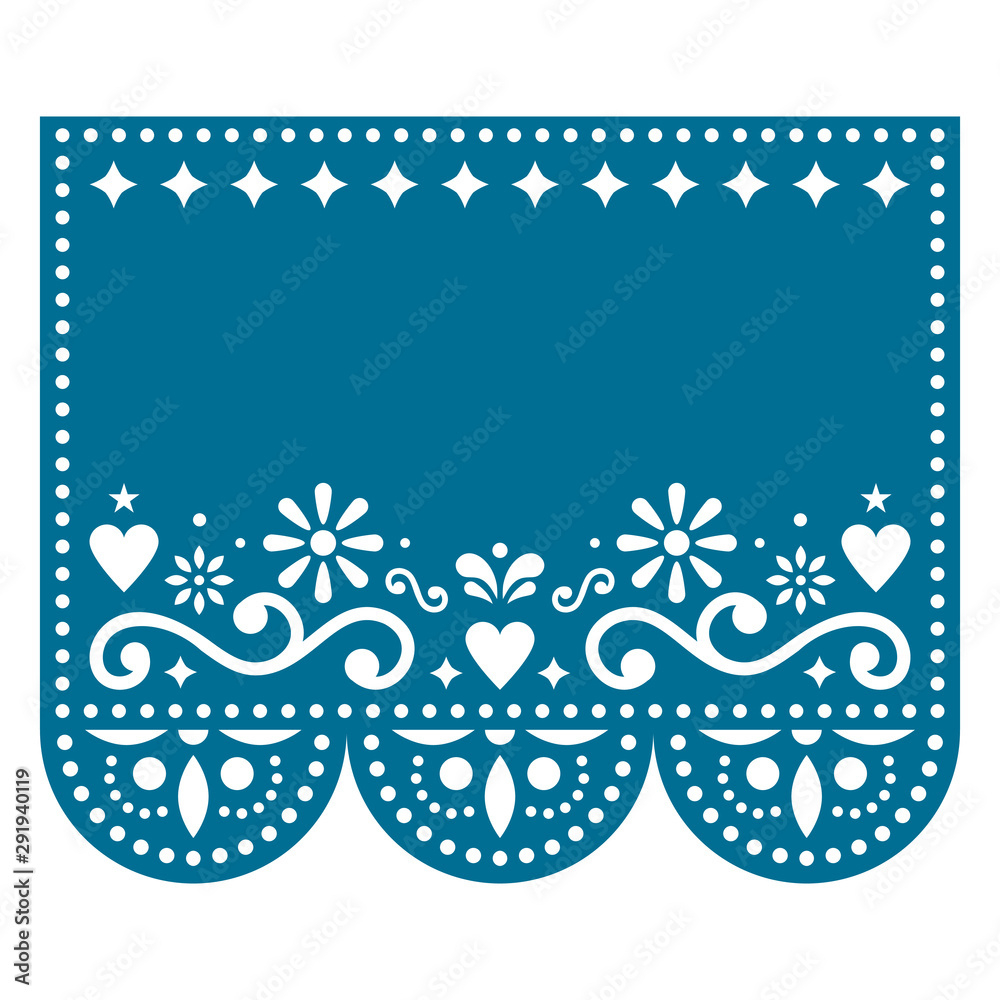 Papel Picado Vector Template Design With No Text, Mexican Paper intended for Papel Picado Free Templates