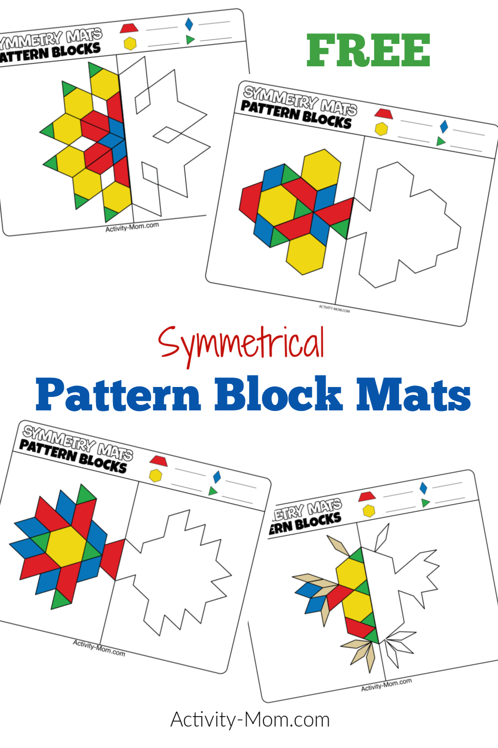 Pattern Block Mats (Free Printable) - The Activity Mom throughout Free Pattern Block Puzzle Printables