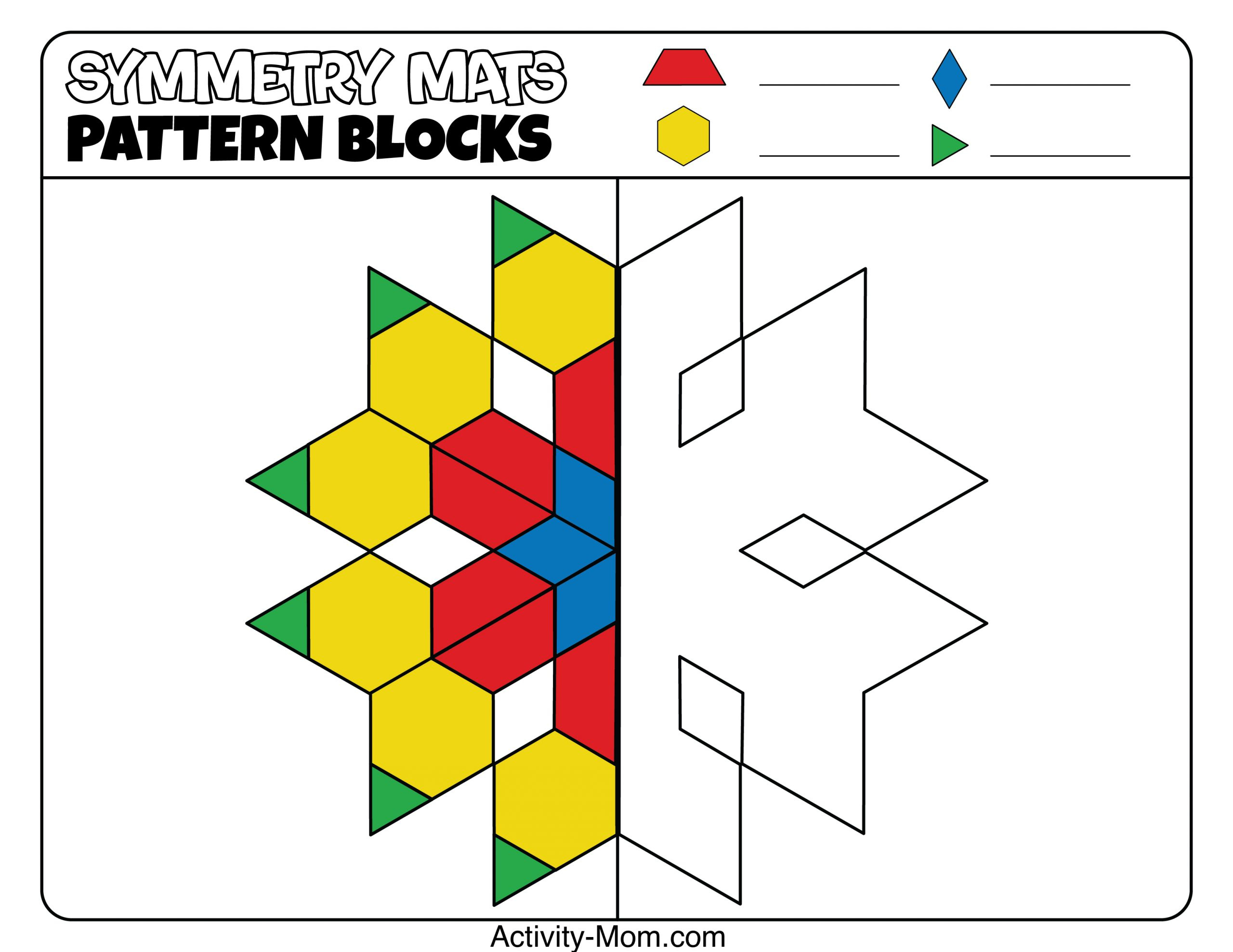 Pattern Block Mats (Free Printable) - The Activity Mom with regard to Free Pattern Block Puzzle Printables