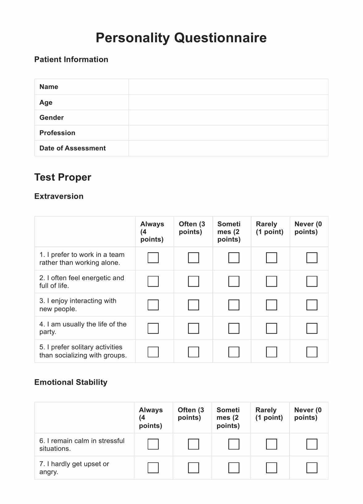 Personality Questionnaire &amp;amp; Example | Free Pdf Download pertaining to Free Printable Personality Tests For Employees