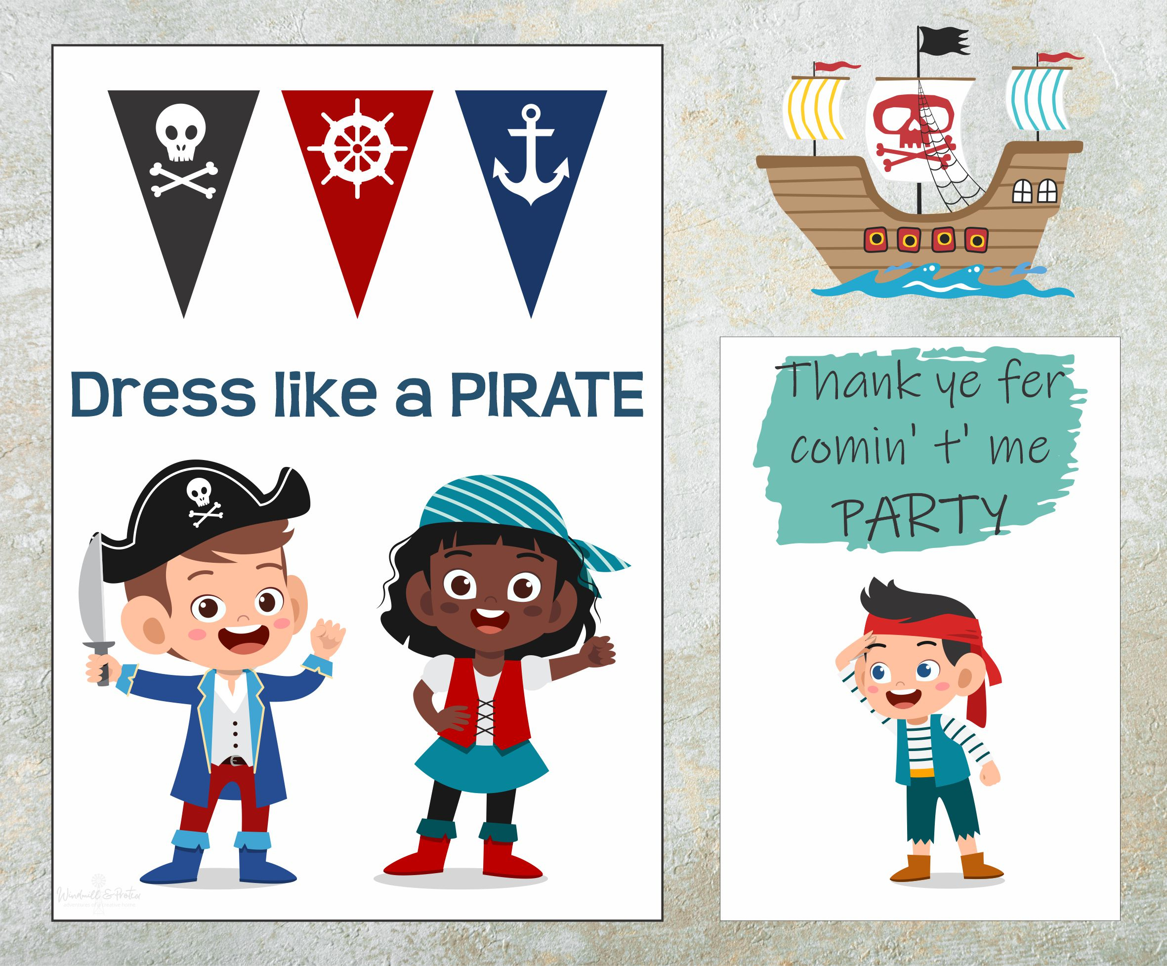 Pirate-Themed Birthday Party With Free Printables - Windmill &amp;amp; Protea intended for Free Printable Pirate Signs