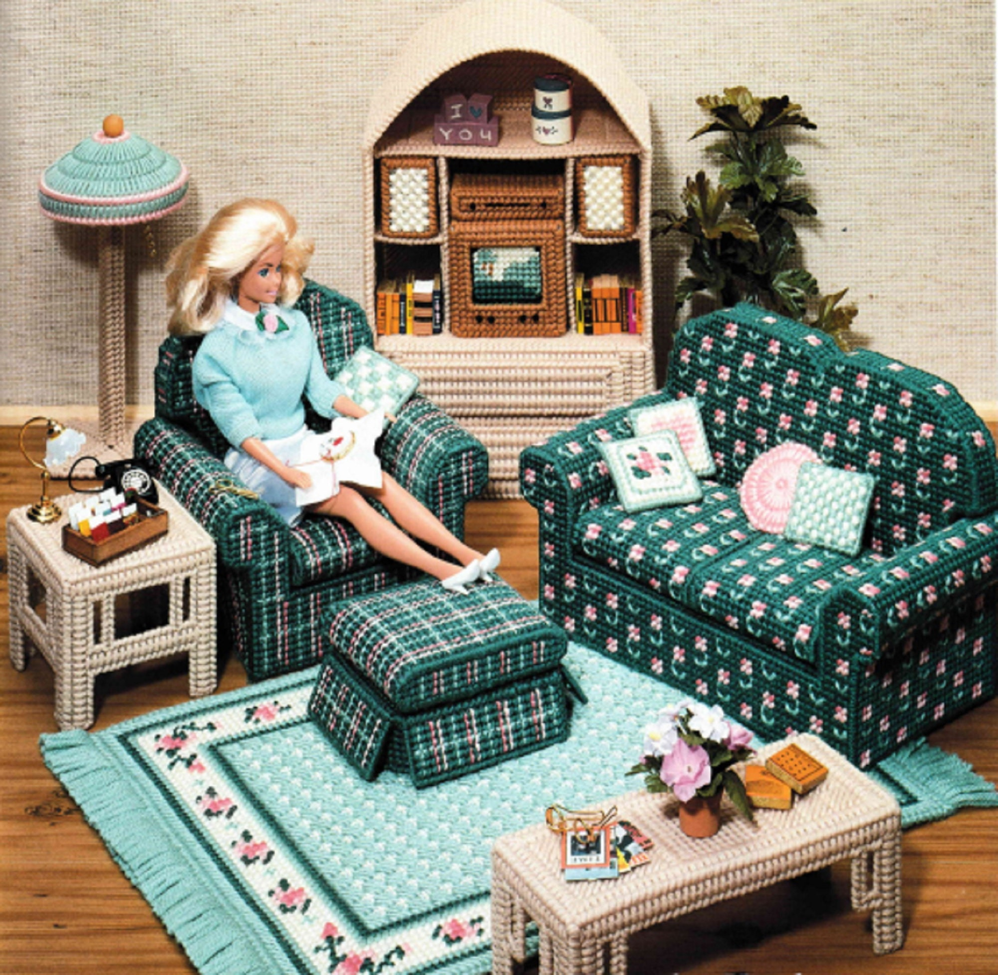 Plastic Canvas Barbie Furniture Pattern Pdf Fashion Doll House in Free Printable Plastic Canvas Barbie Furniture Patterns