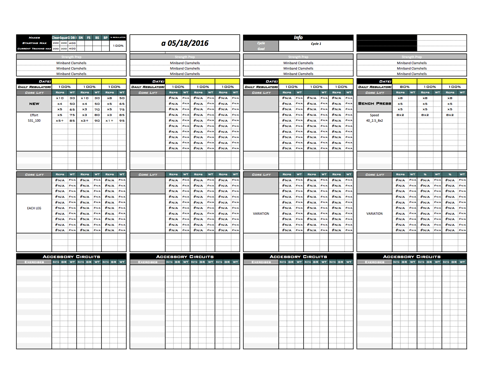 Platinum Strength &amp;amp; Conditioning Templates - Excel Training Designs pertaining to Free Strength and Conditioning Excel Templates