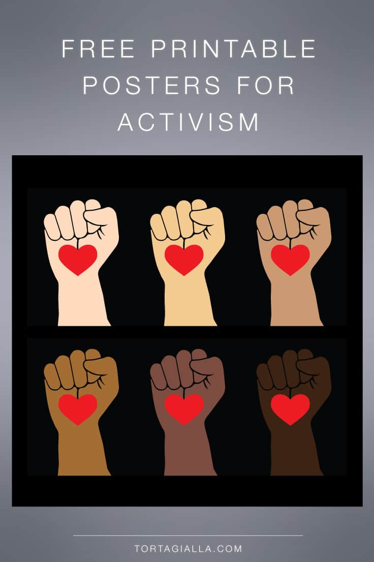 Posters For Activism In Multiple Skin Tones - Tortagialla pertaining to Free Printable Protest Signs
