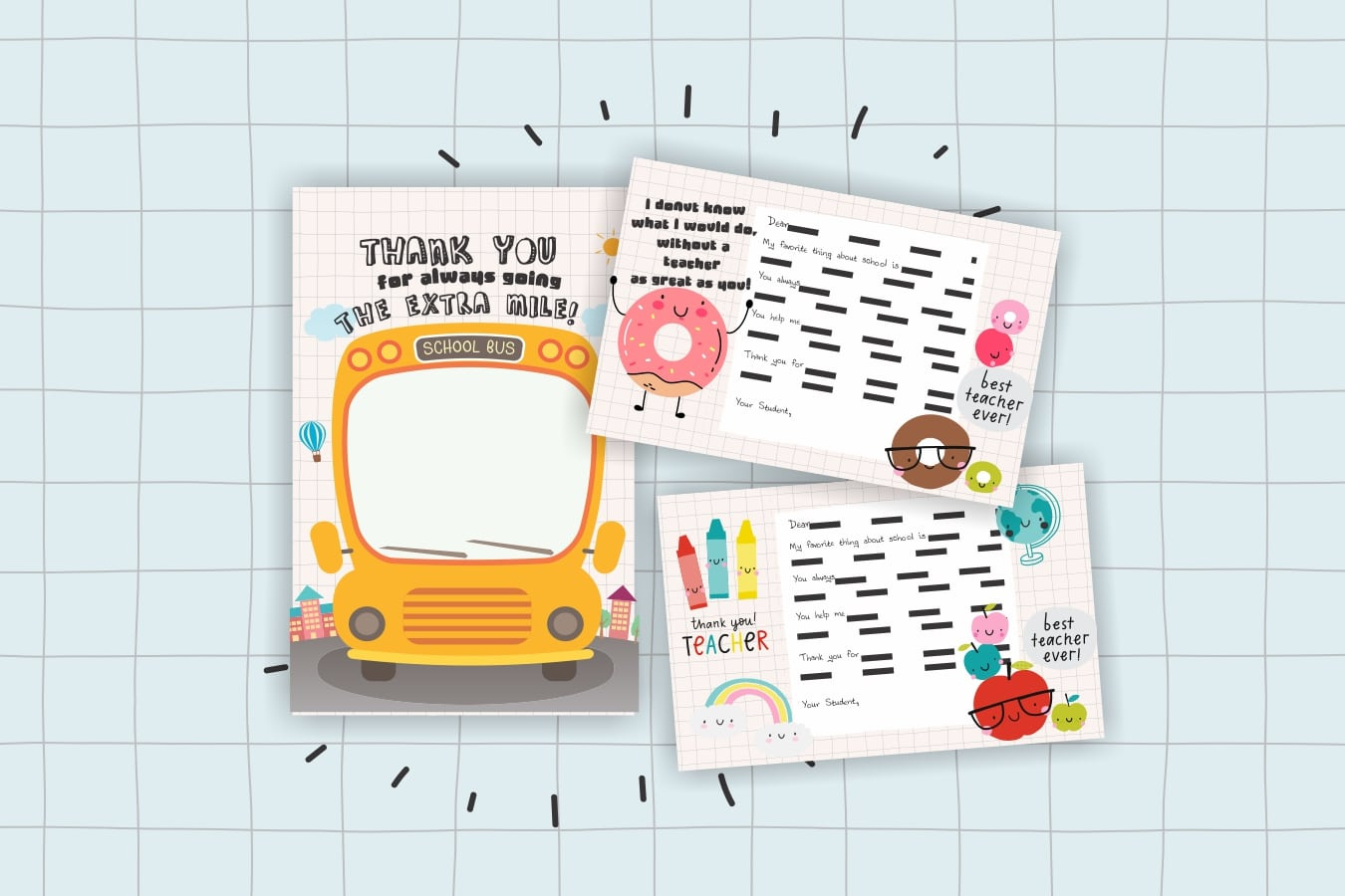 Print These Adorable Teacher &amp;amp; Bus Driver Thank You Cards. Free intended for Bus Driver Cards Free Printables