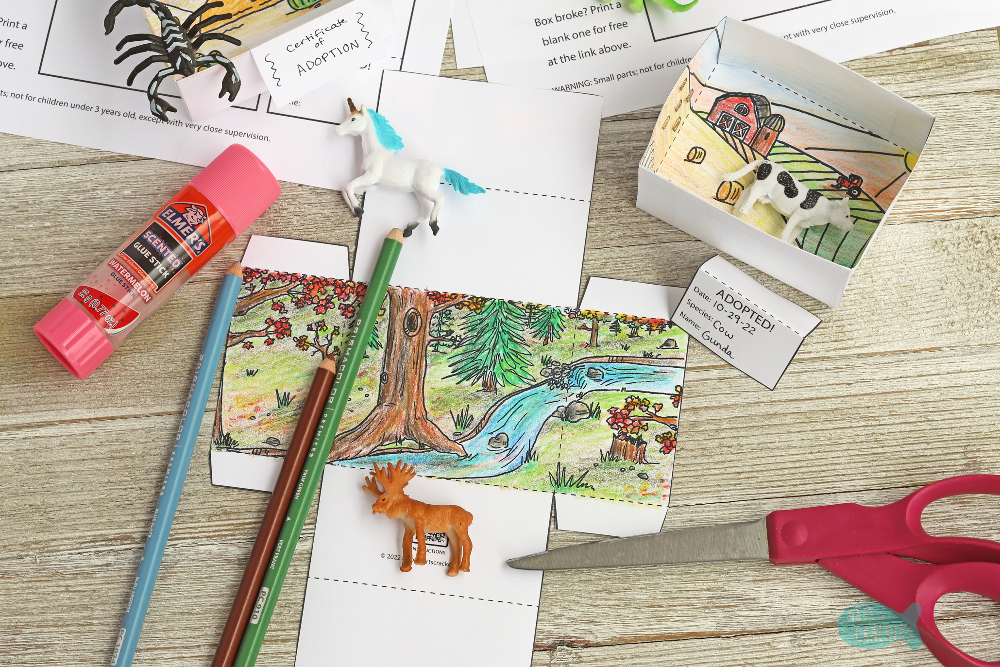 Printable 3D Box Diorama — Animal Habitat Craft for Free Printable Dioramas