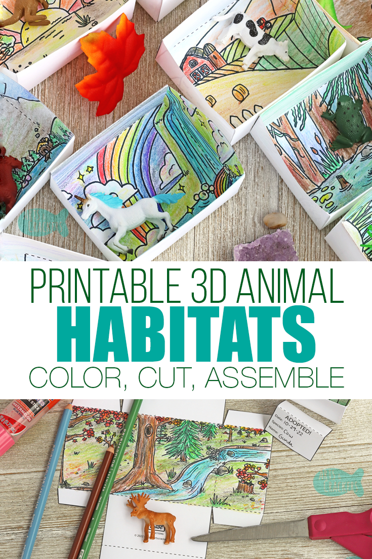 Printable 3D Box Diorama — Animal Habitat Craft throughout Free Printable Dioramas