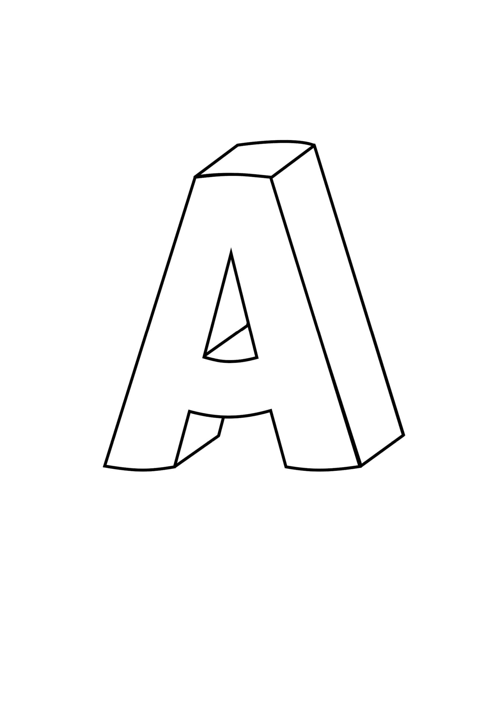 Printable 3D Bubble Letter A for Free Printable 3D Alphabet Letters
