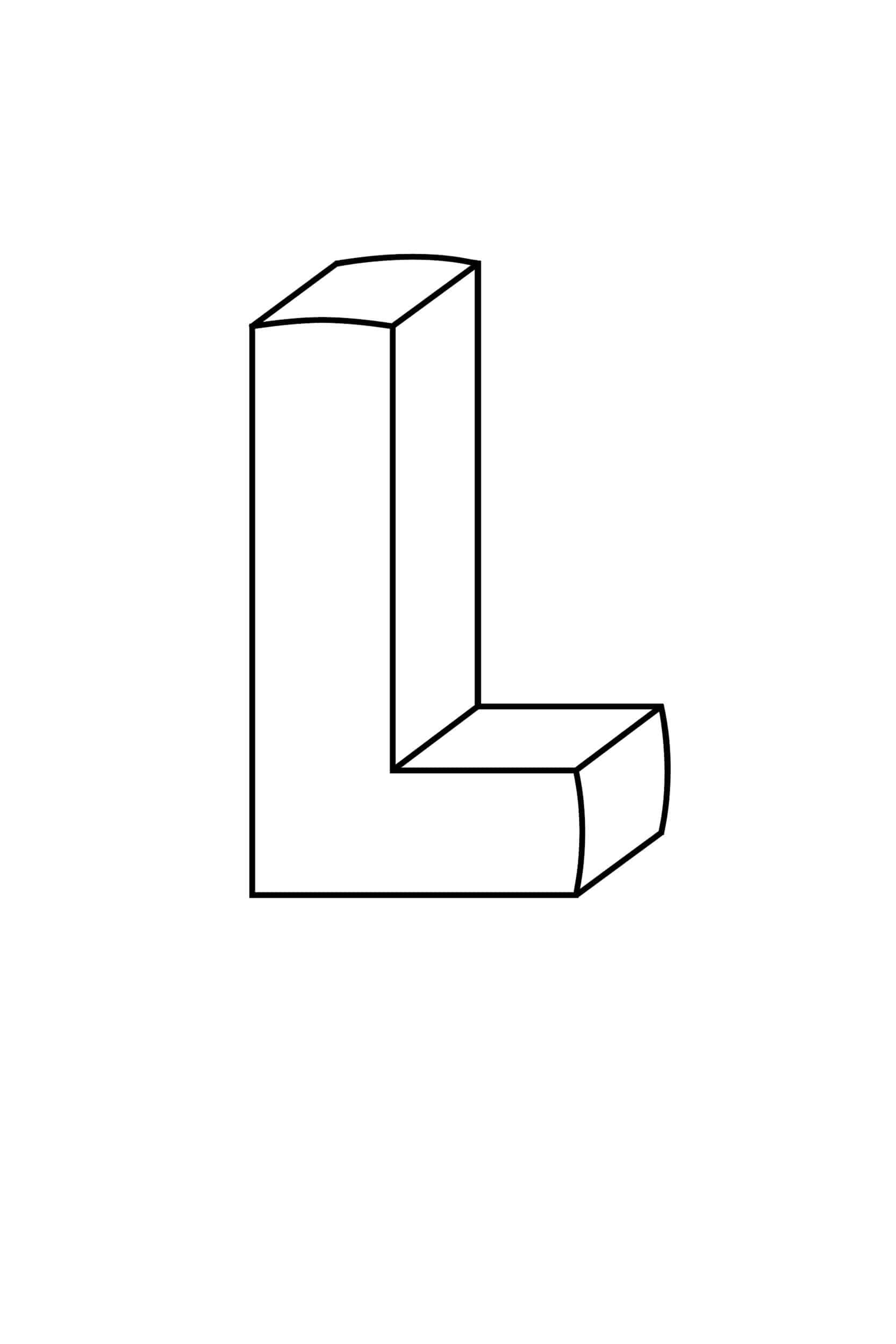 Printable 3D Bubble Letter L regarding Free Printable 3d Alphabet Letters