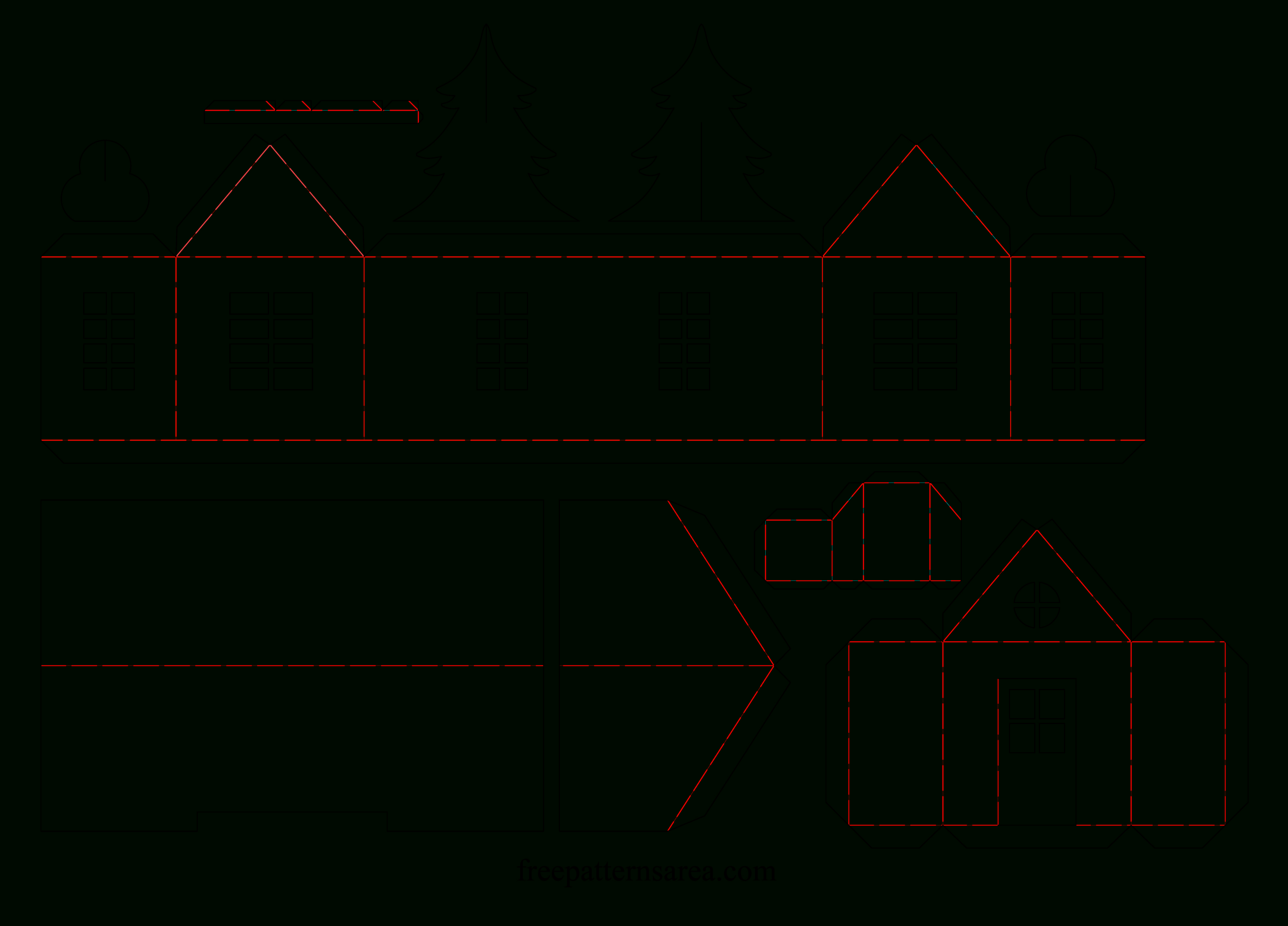 Printable 3D Paper House Template For Craft - Freepatternsarea within Free Paper Building Templates