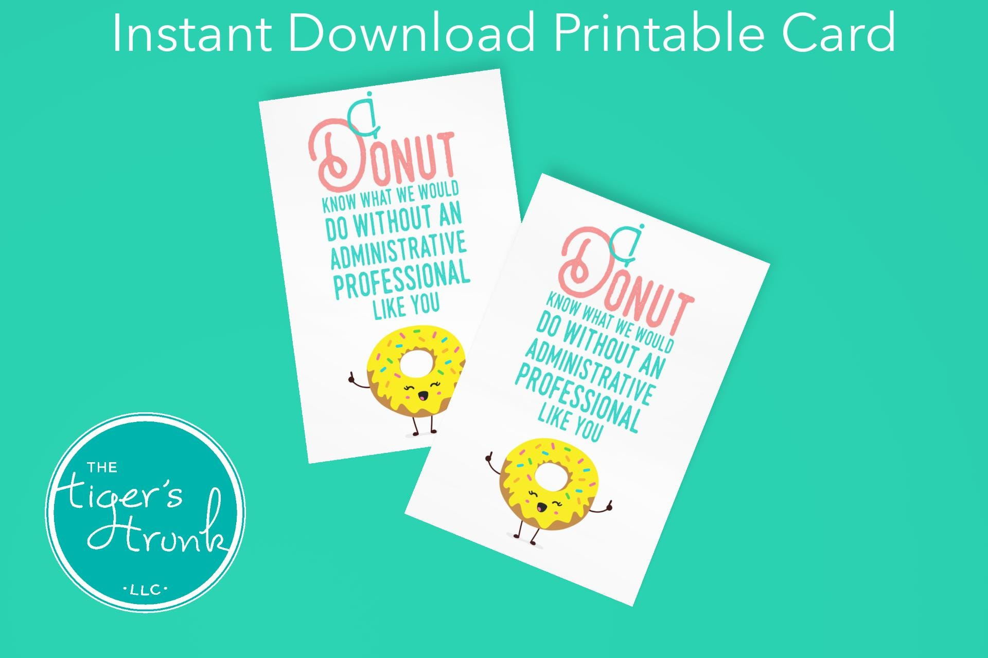 Printable Administrative Professional Appreciation Card, Instant regarding Free Printable Administrative Assistant Cards