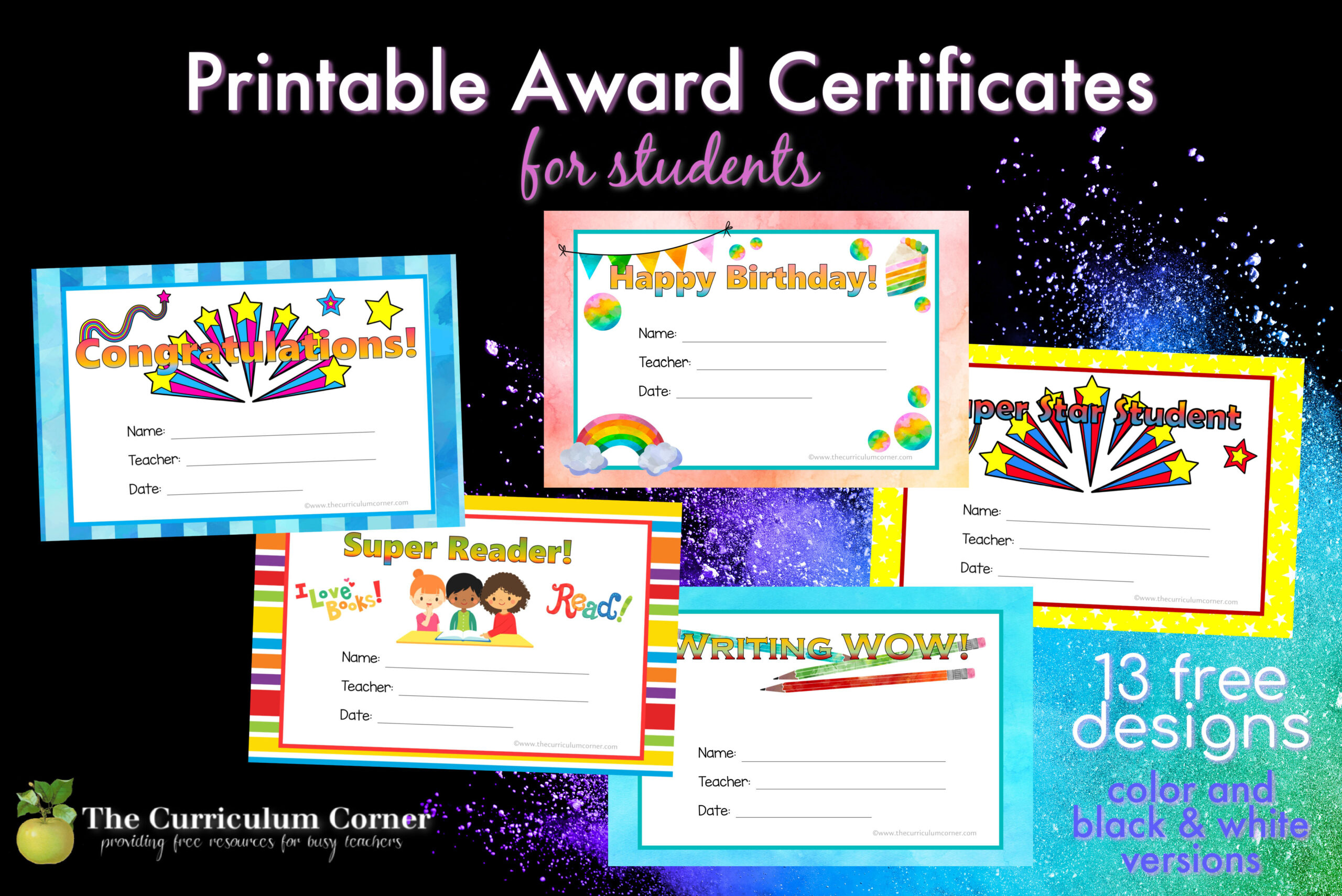 Printable Award Certificates - The Curriculum Corner 123 with 123 Certificates Printables Free