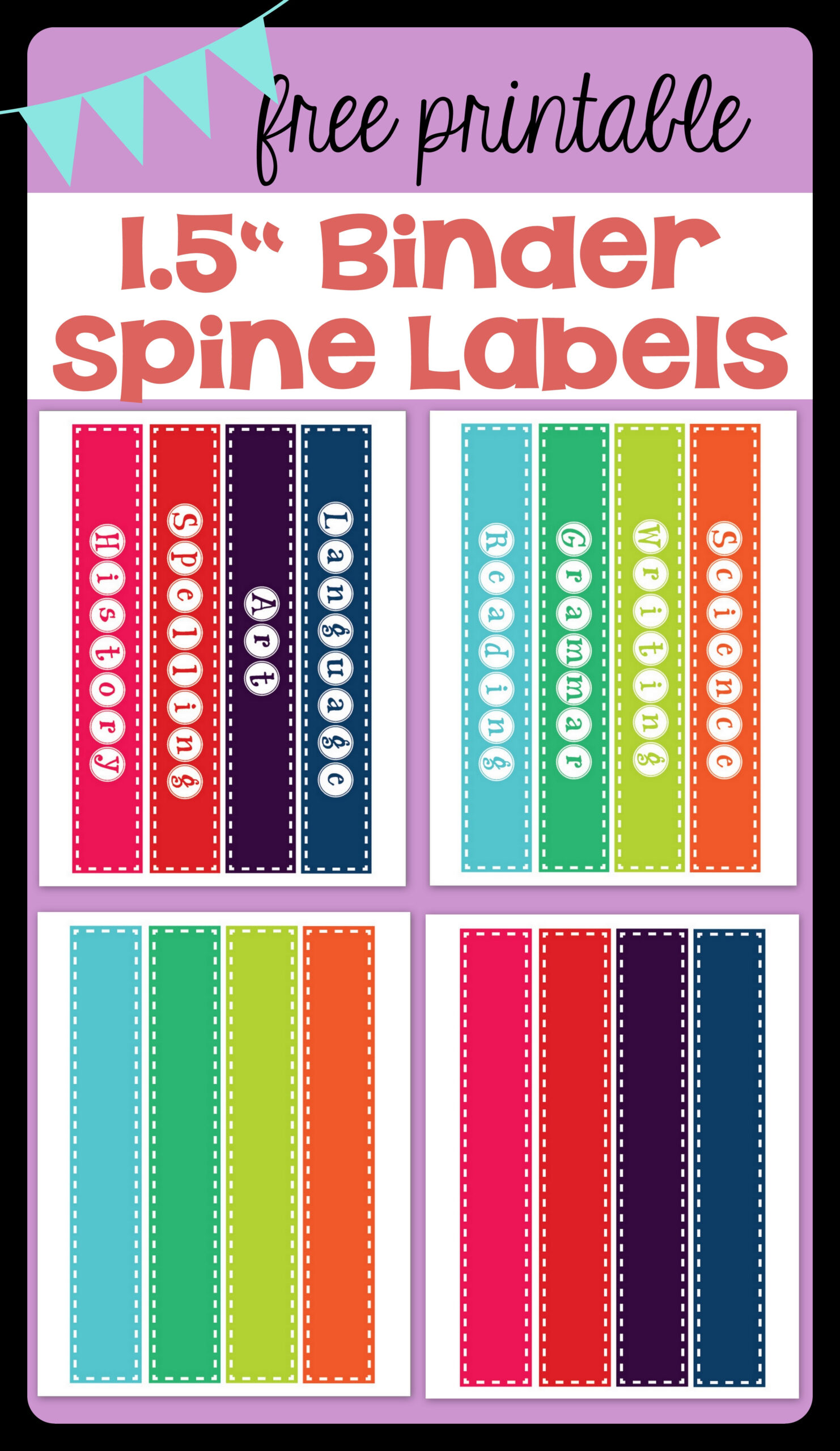 Printable Binder Spine Labels For Home Office – Recipes with Free Printable 1 Inch Binder Spine Template