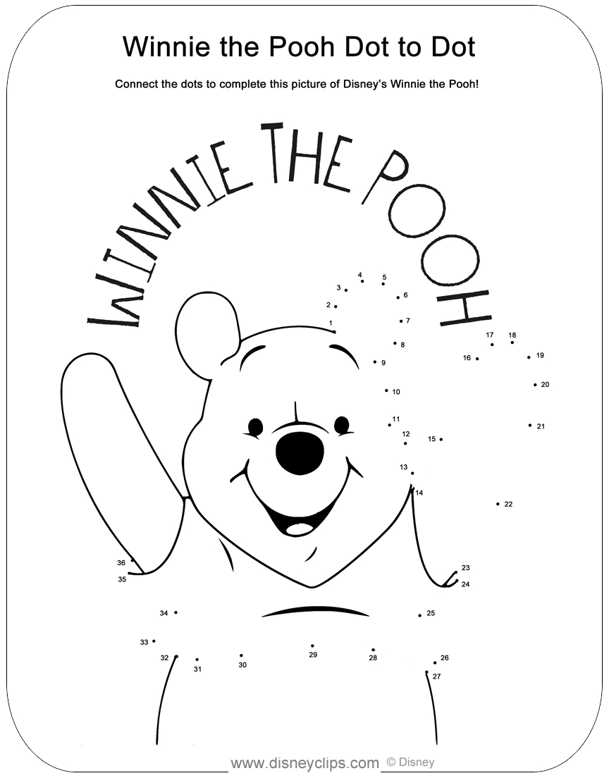 Printable Disney Dot-To-Dot Coloring Pages | Disneyclips inside Free Disney Dot To Dot Printables