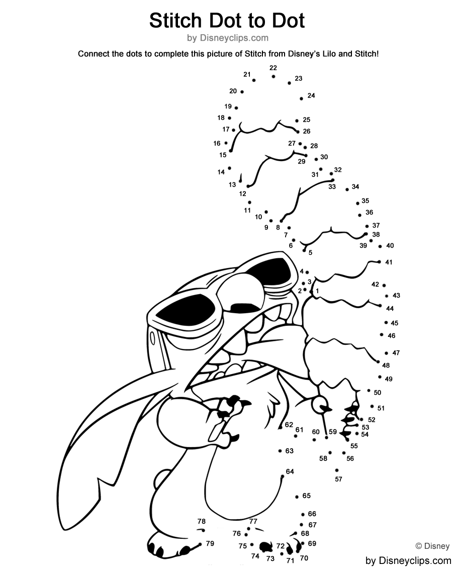Printable Disney Dot-To-Dot Coloring Pages | Disneyclips throughout Free Disney Dot to Dot Printables