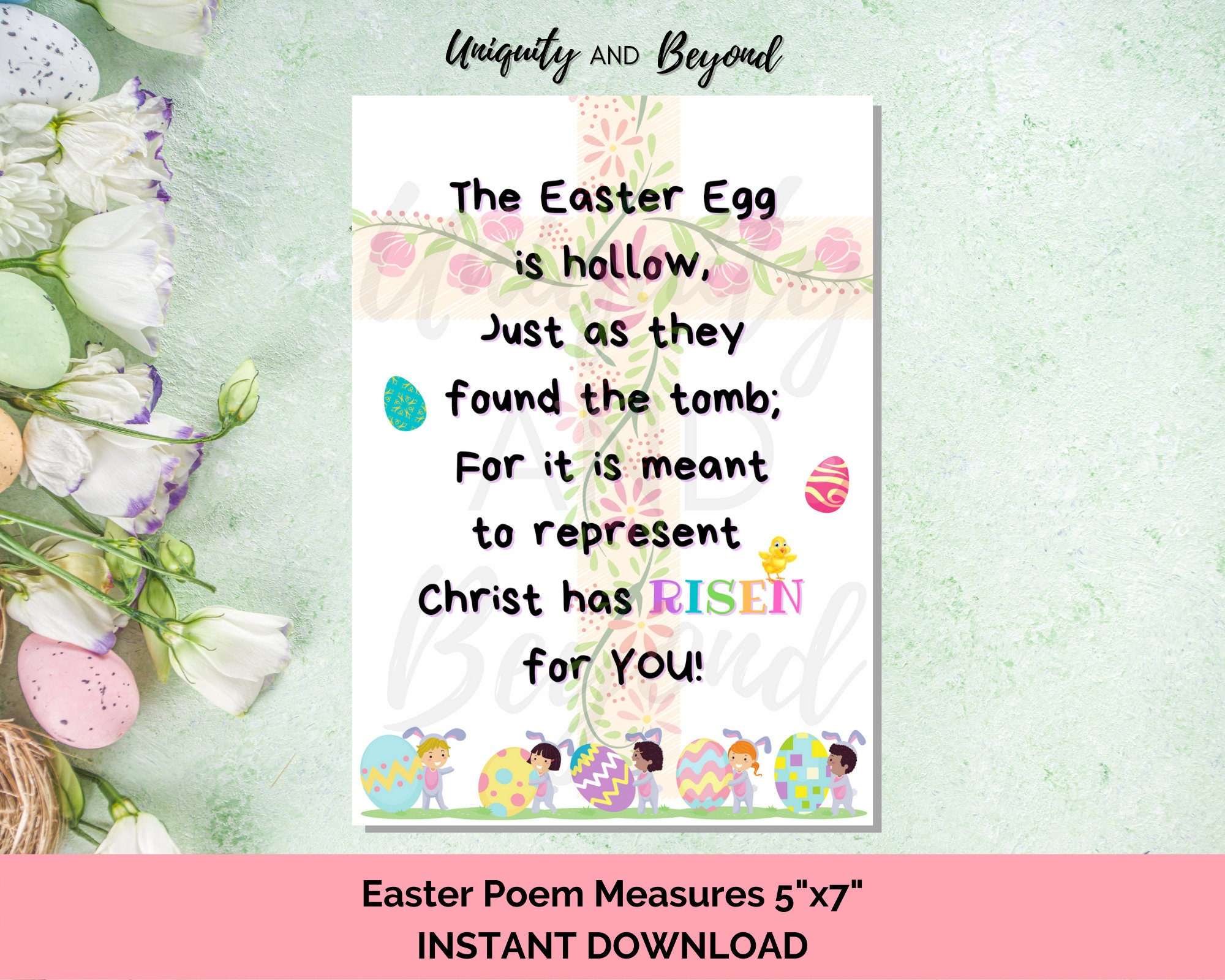 Printable Easter Poem, Easter Poem, Easter Poem For Kids, Easter in Free Printable Religious Easter Poems