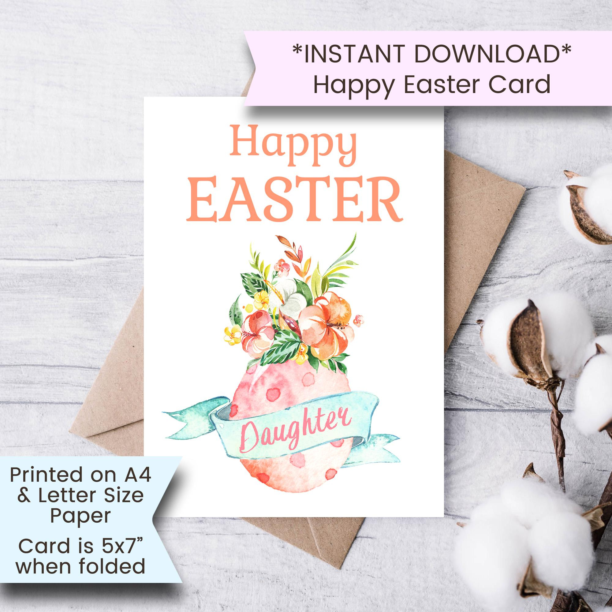 Printable Happy Easter Card For Daughter, Happy Easter Daughter pertaining to Free Printable Easter Cards For Daughter