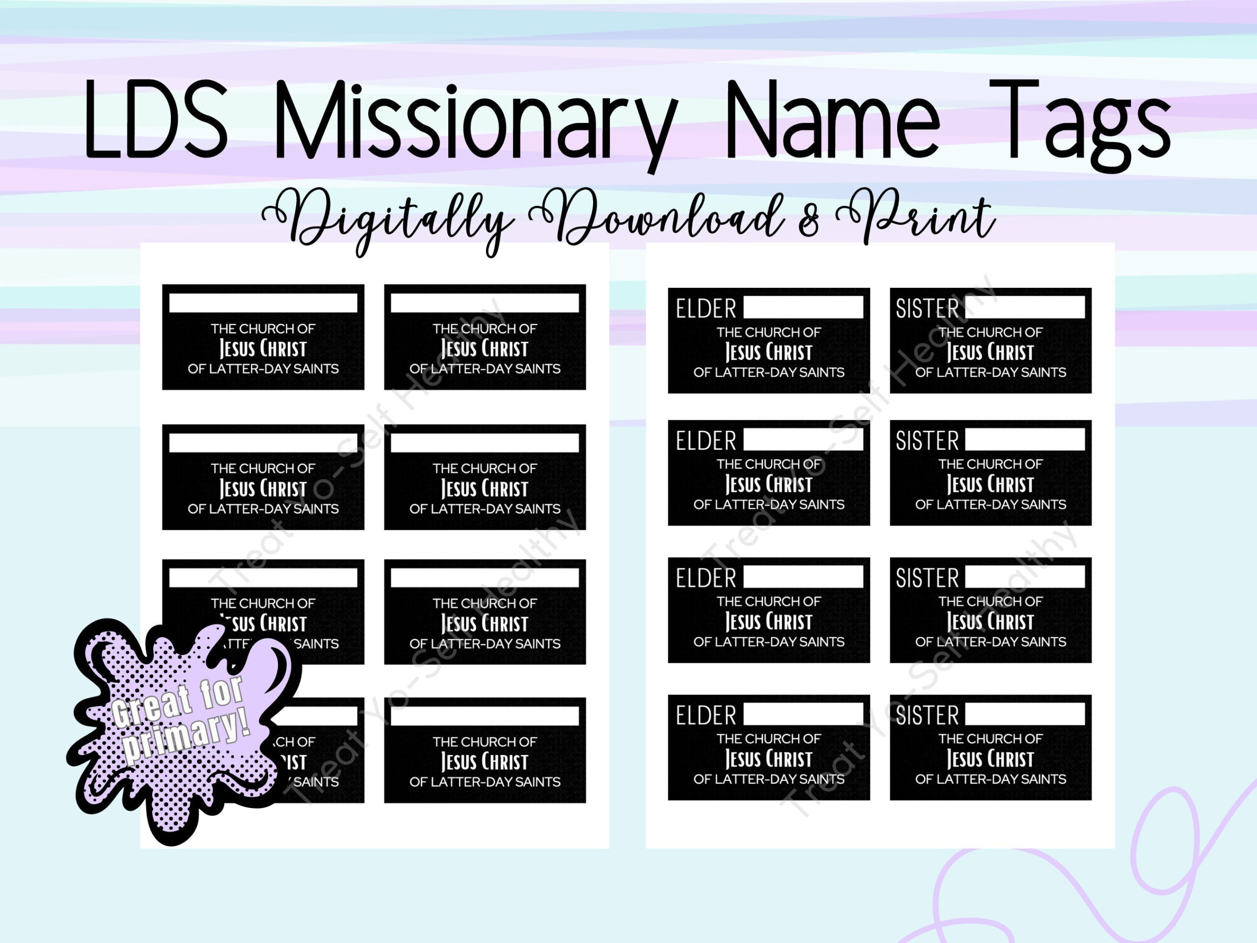 Printable Lds Missionary Name Tags - Digital Download - Church Of intended for Free Printable Missionary Tags