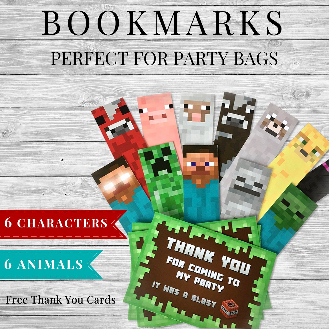 Printable Minecraft Bookmarks And Thank You Cards throughout Free Minecraft Bookmark Printables