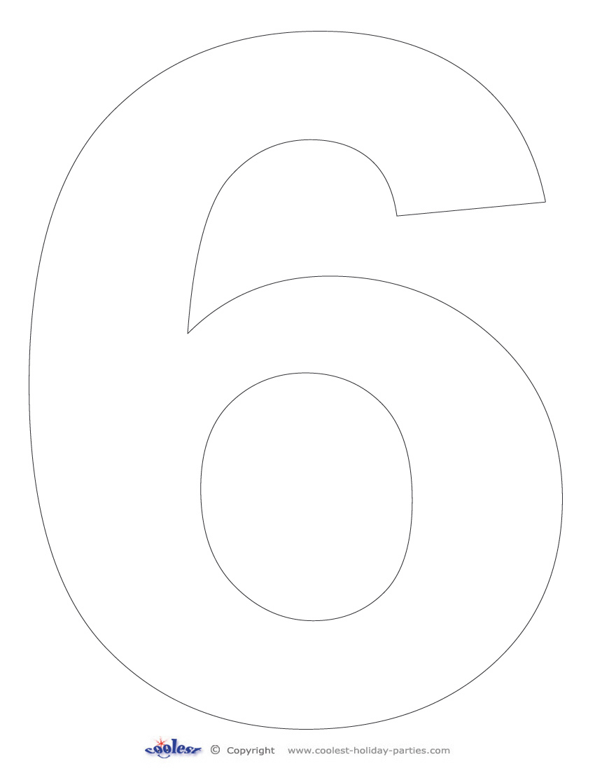 Printable Number 6 - Coolest Free Printables for Printable Number Stencils For Cakes