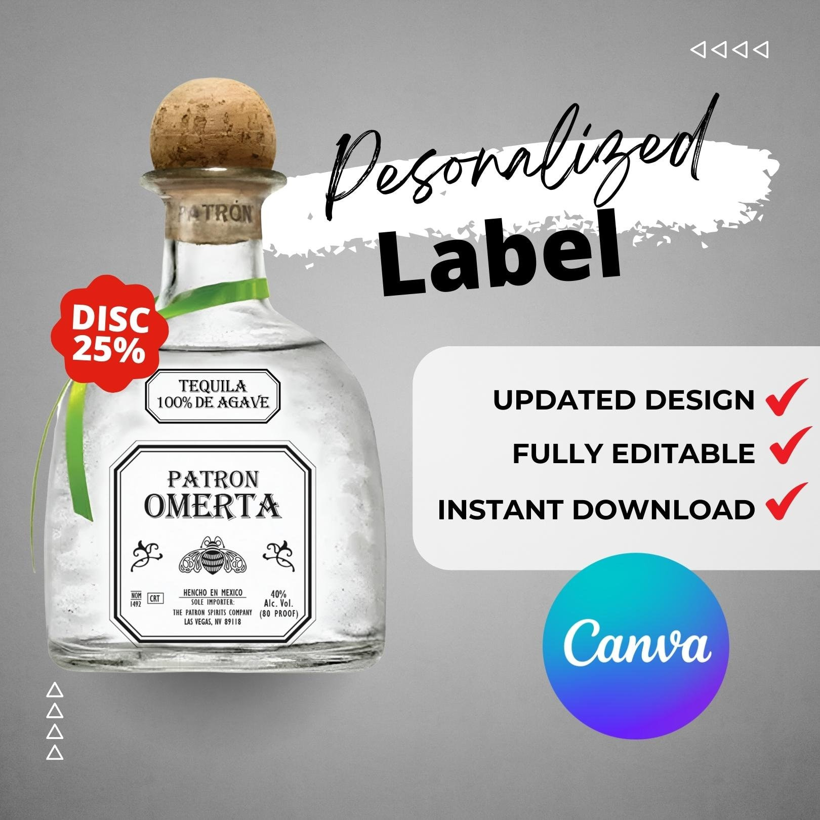 Printable Patron Bottle Label Editable Customize, Tequila Editable inside Free Patron Label Template