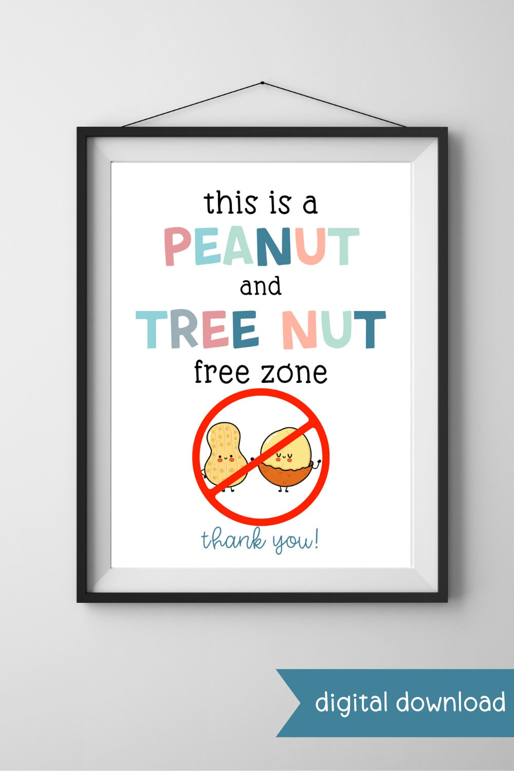 Printable Peanut And Tree Nut Free Zone Sign - Food Allergy Sign pertaining to Printable Nut Free Zone Sign