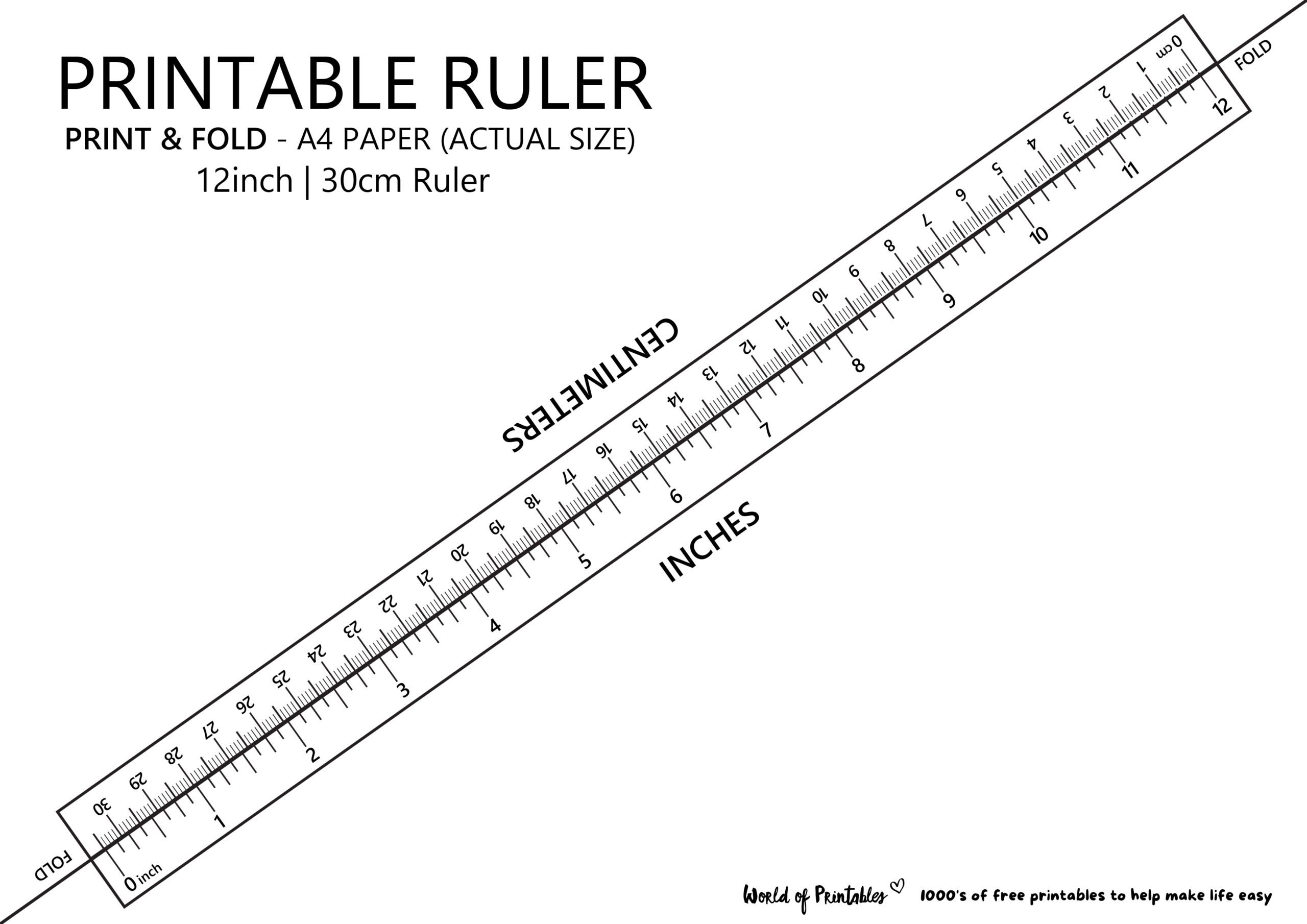 Printable Ruler - Free Accurate Ruler Inches, Cm, Mm - World Of inside Free Printable 12 Inch Ruler