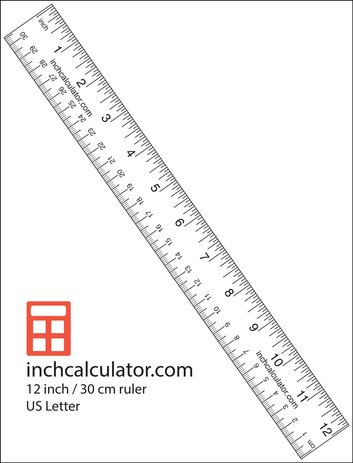 Printable Rulers - Free 12&amp;quot; Rulers - Inch Calculator throughout Free Printable 12 Inch Ruler