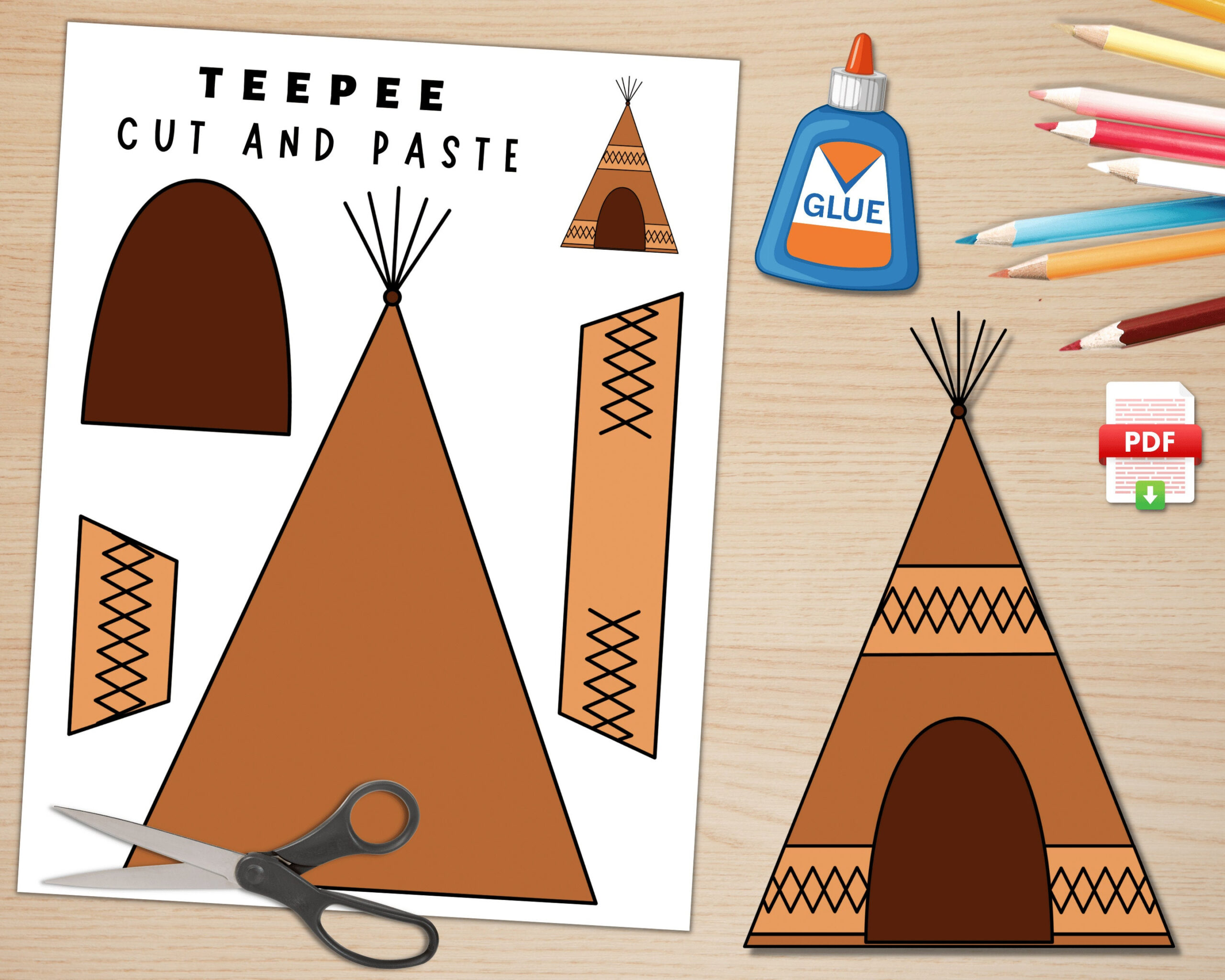 Printable Teepee Craft | Native American Day Craft Activity regarding Free Printable Teepee Patterns