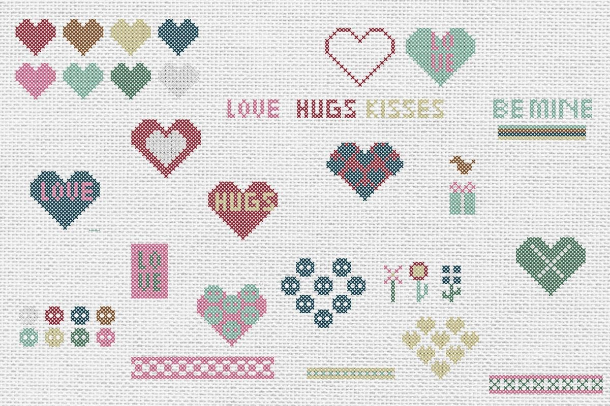 Printable Valentine Cross Stitch (40 Free) - Craft With Cartwright within Free Printable Cross Stitch Heart Patterns