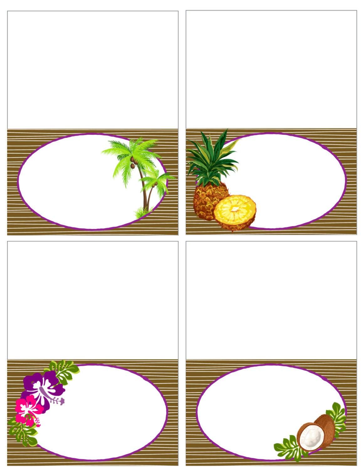 Printable Vintage Hawaiian Luau Food Labels Pdf Instant Download for Free Printable Hawaiian Food Labels