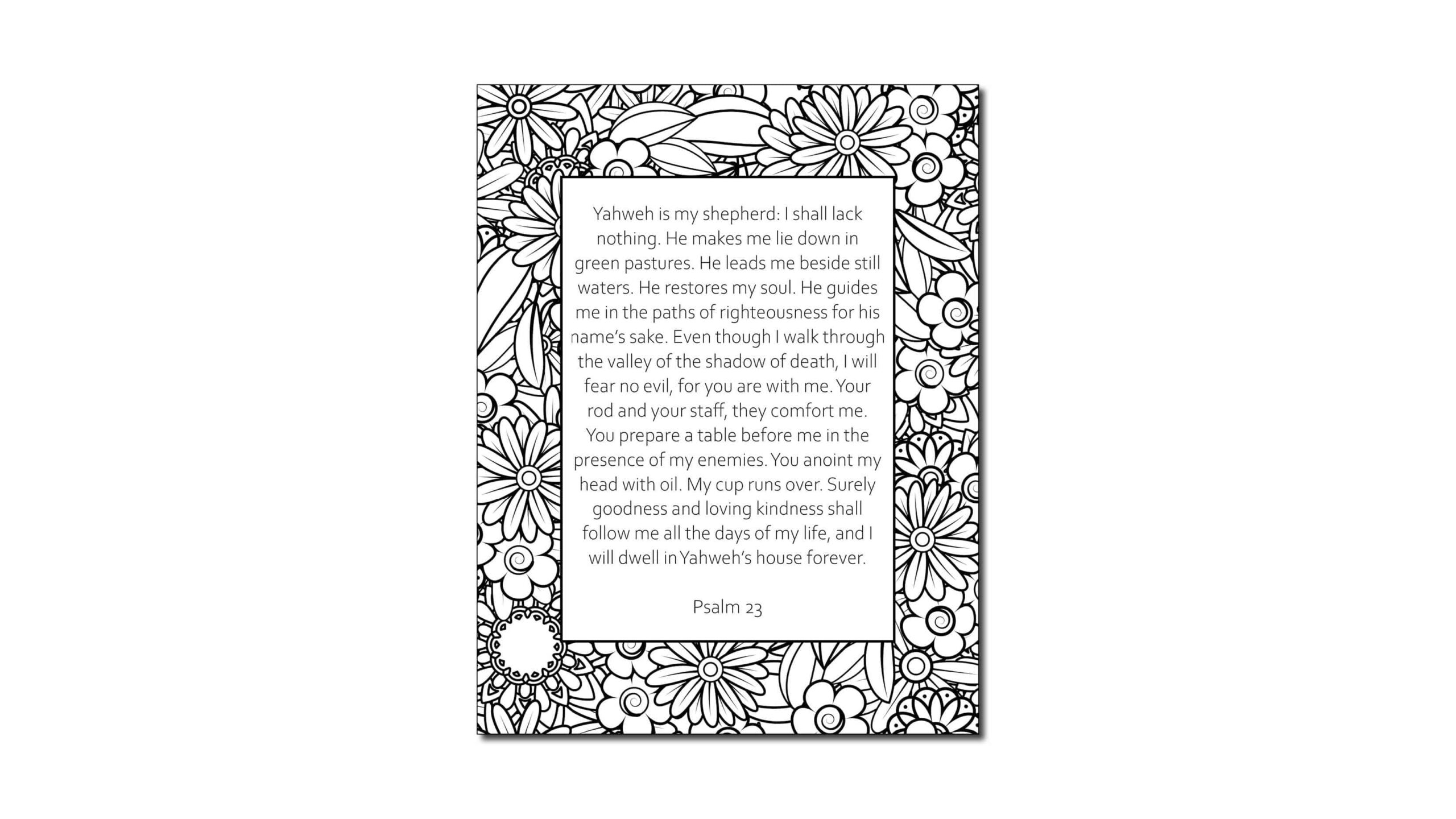 Psalm 23 (Printable Coloring Page) - My Printable Faith with Free Printable Psalm 23 Coloring Pages