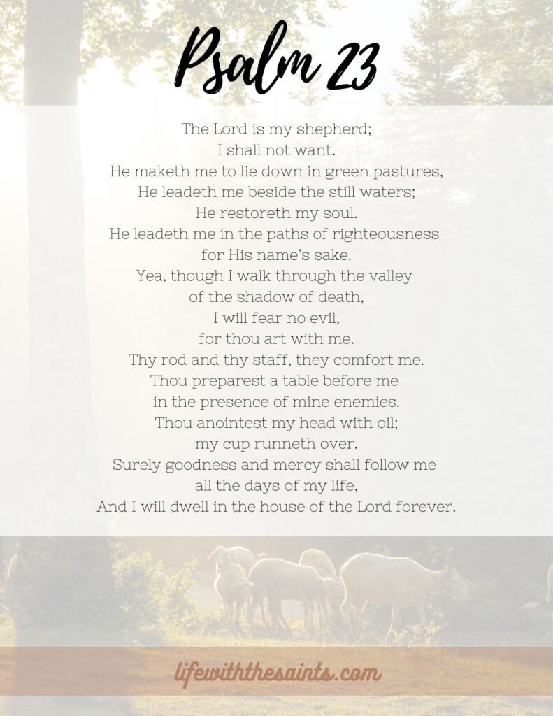 Psalm 23 Printable: Prayer Ideas And Breakdown Of Meaning - Life in The Lord is My Shepherd Free Printable