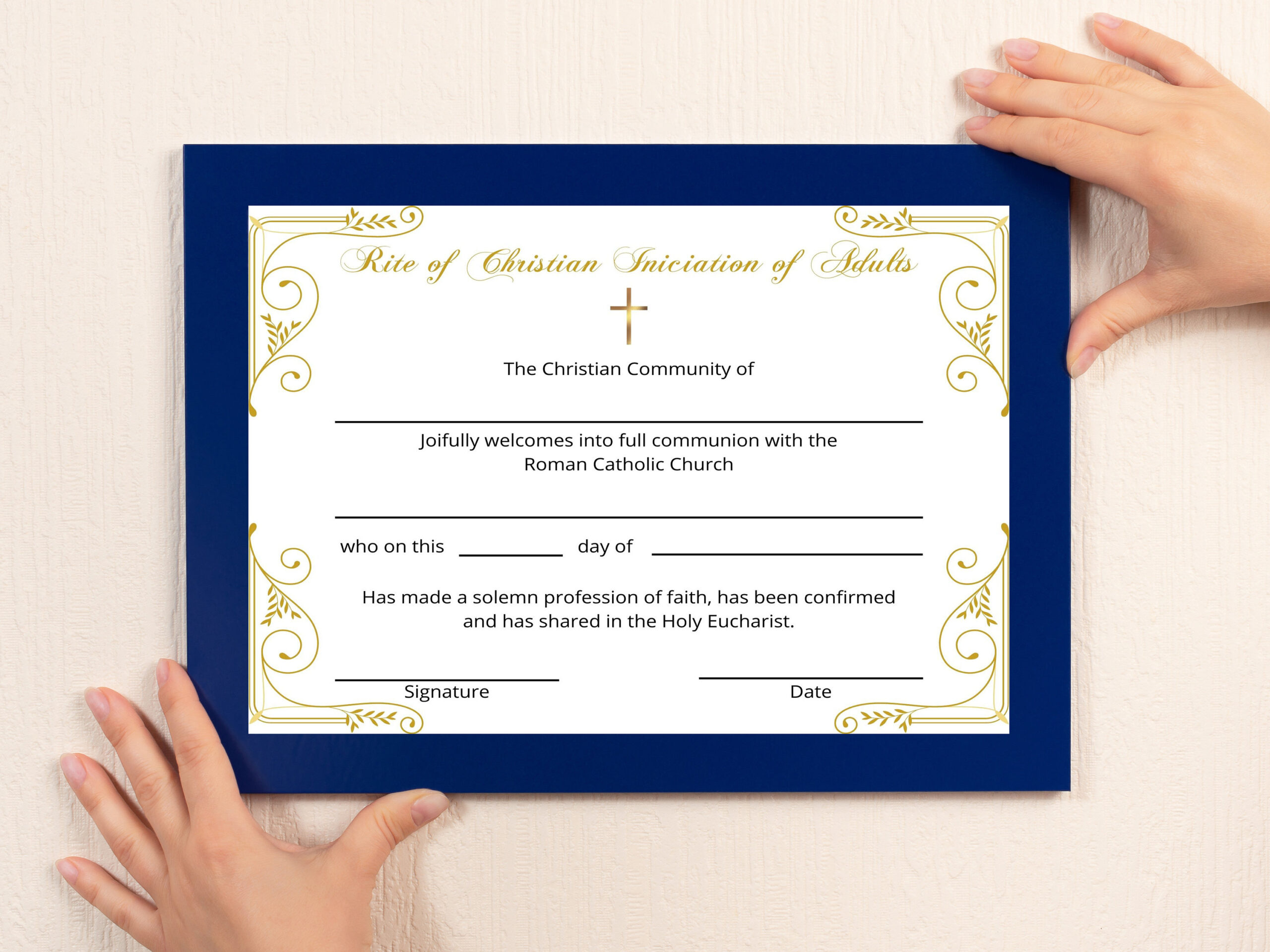 Rcia Rite Of Christian Iniciation Of Adults Certificate, Rcia pertaining to Free Printable Rcia Certificates