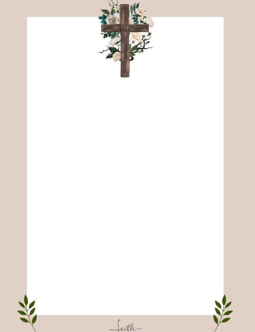 Religious Cross Border Printable Png And Pdf, Instant Download with regard to Free Printable Christian Borders
