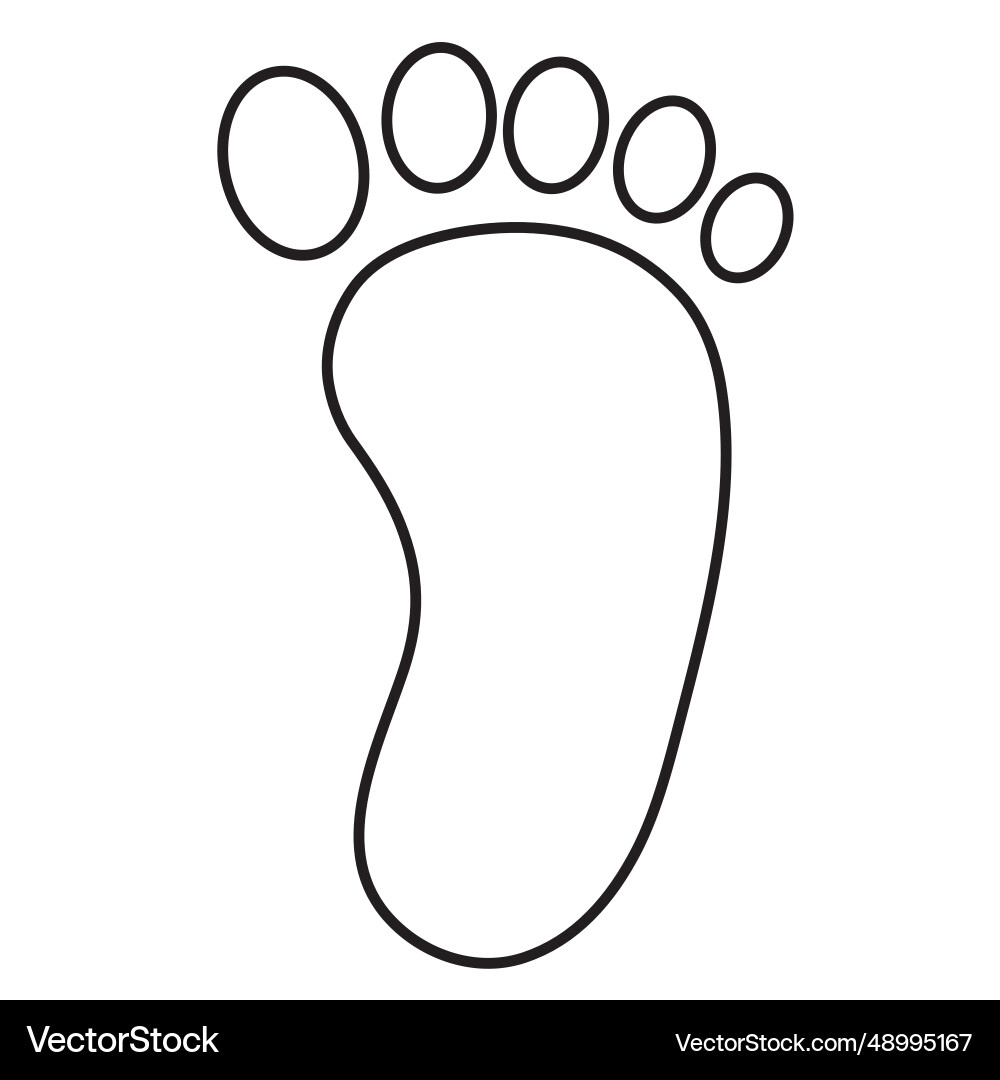 Right Foot Footprint Outline Royalty Free Vector Image regarding Footprint Outline Printable Free