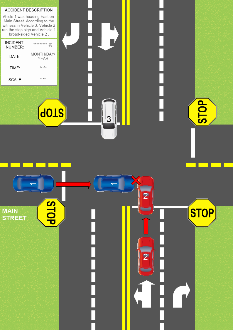 Road Accident Crossroad Template | Mydraw pertaining to Free Accident Scene Diagram Templates