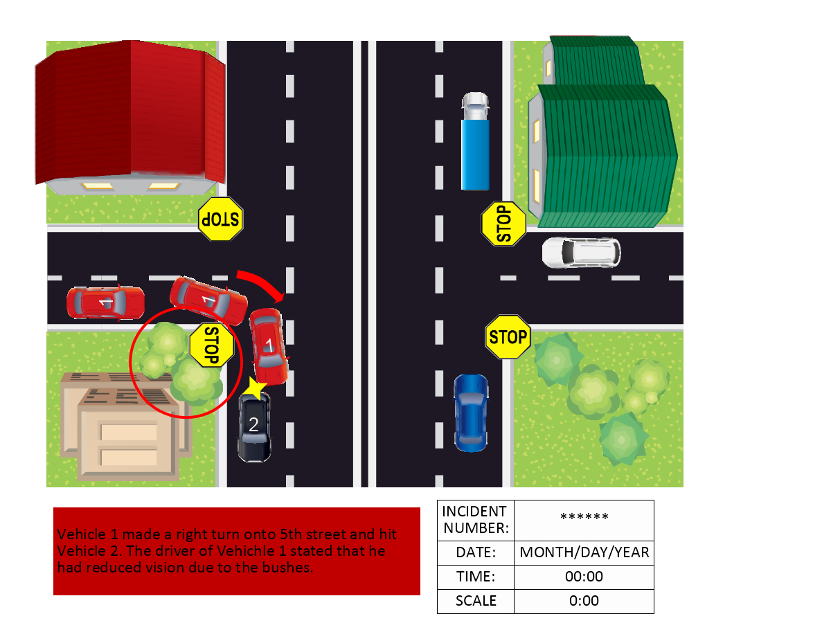 Road Accident Reconstruction Template | Mydraw pertaining to Free Accident Scene Diagram Templates