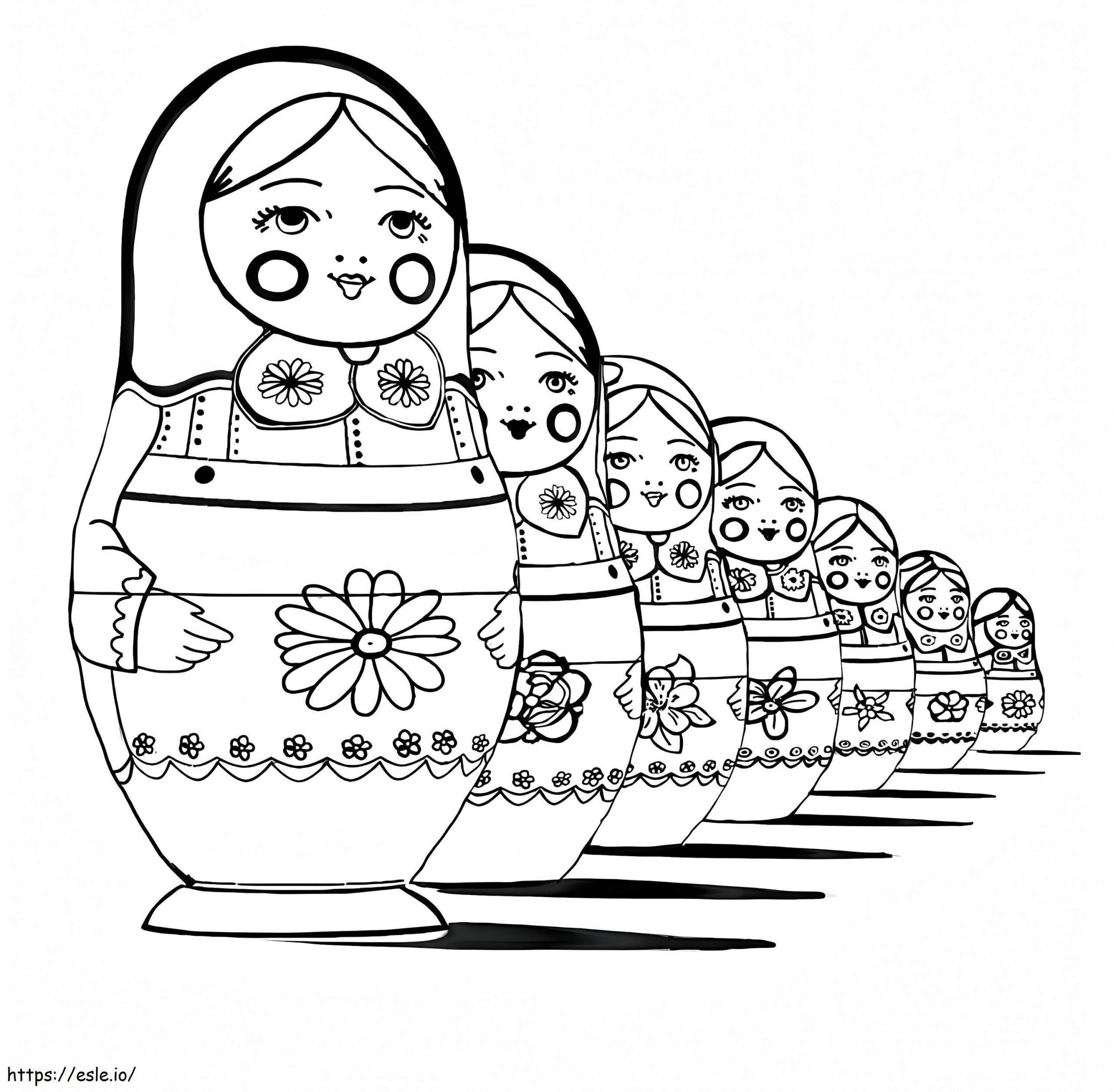Russian Dolls Printable Coloring Page pertaining to Free Printable Russian Nesting Dolls