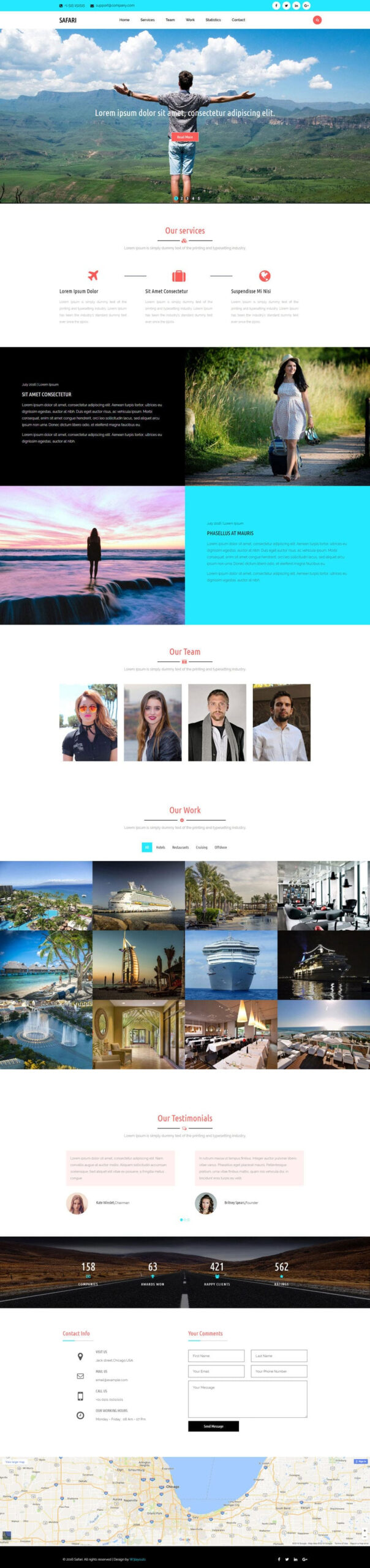 Safari A Travel Category Flat Bootstrap Responsive Website Template in Free Safari Website Templates