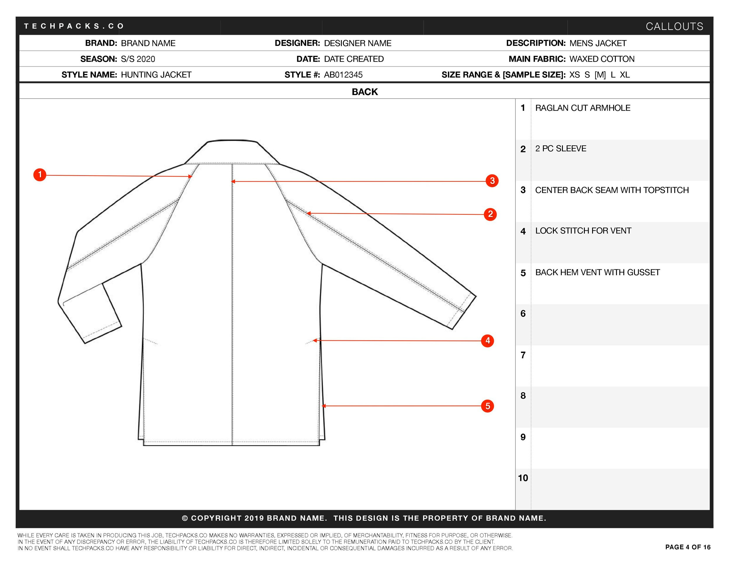 Sample Tech Pack - Free Pdf Download — Techpacks.co in Free Tech Pack Template
