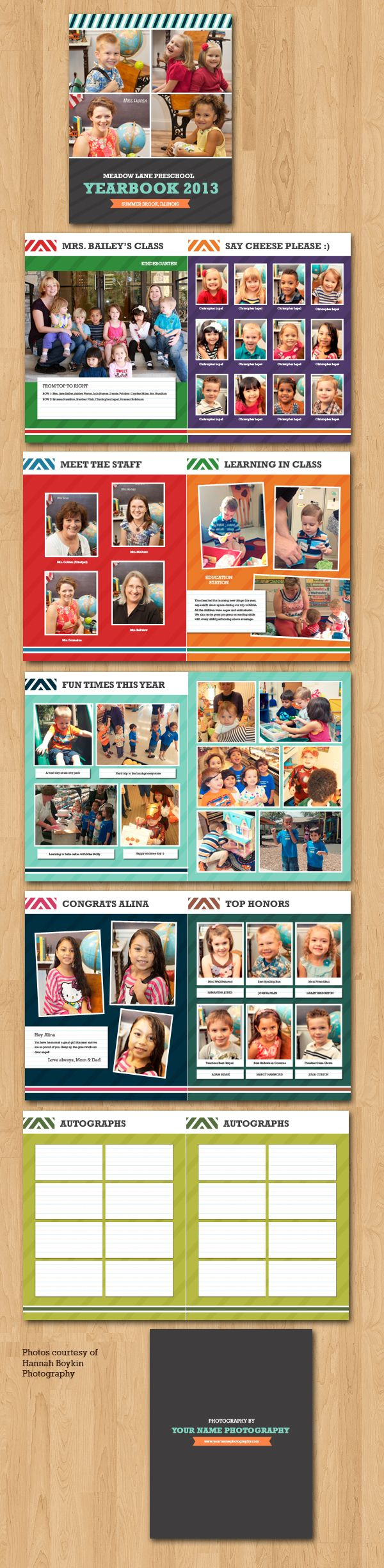 School Yearbook Template (8.5×11) for Free Preschool Yearbook Templates
