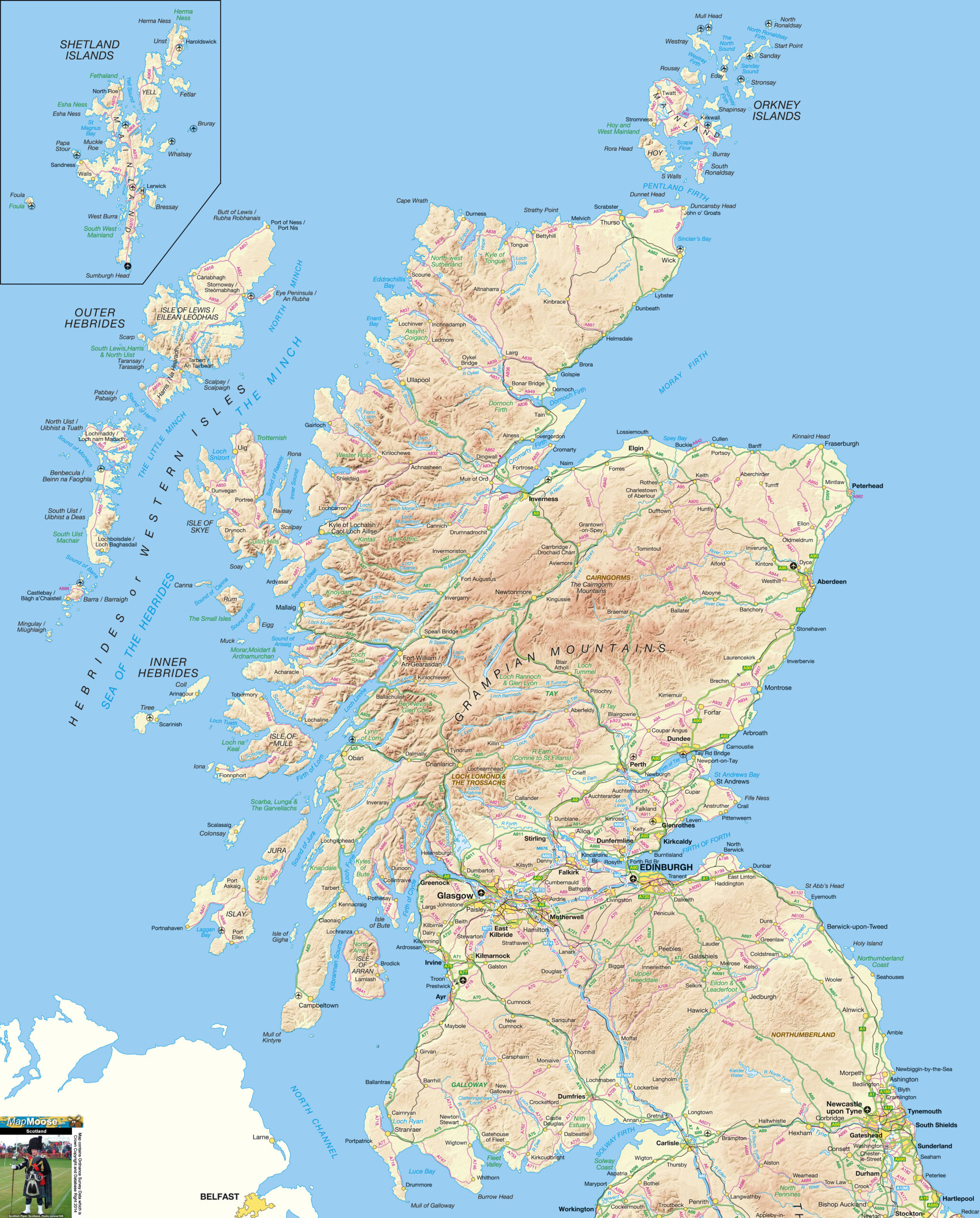 Scotland Offline Map, Including Scottish Highlands, Galloway, Isle intended for Printable Map Of Scotland Free