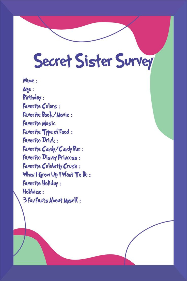 Secret Sister - 10 Free Pdf Printables | Printablee for Free Printable Secret Sister Forms