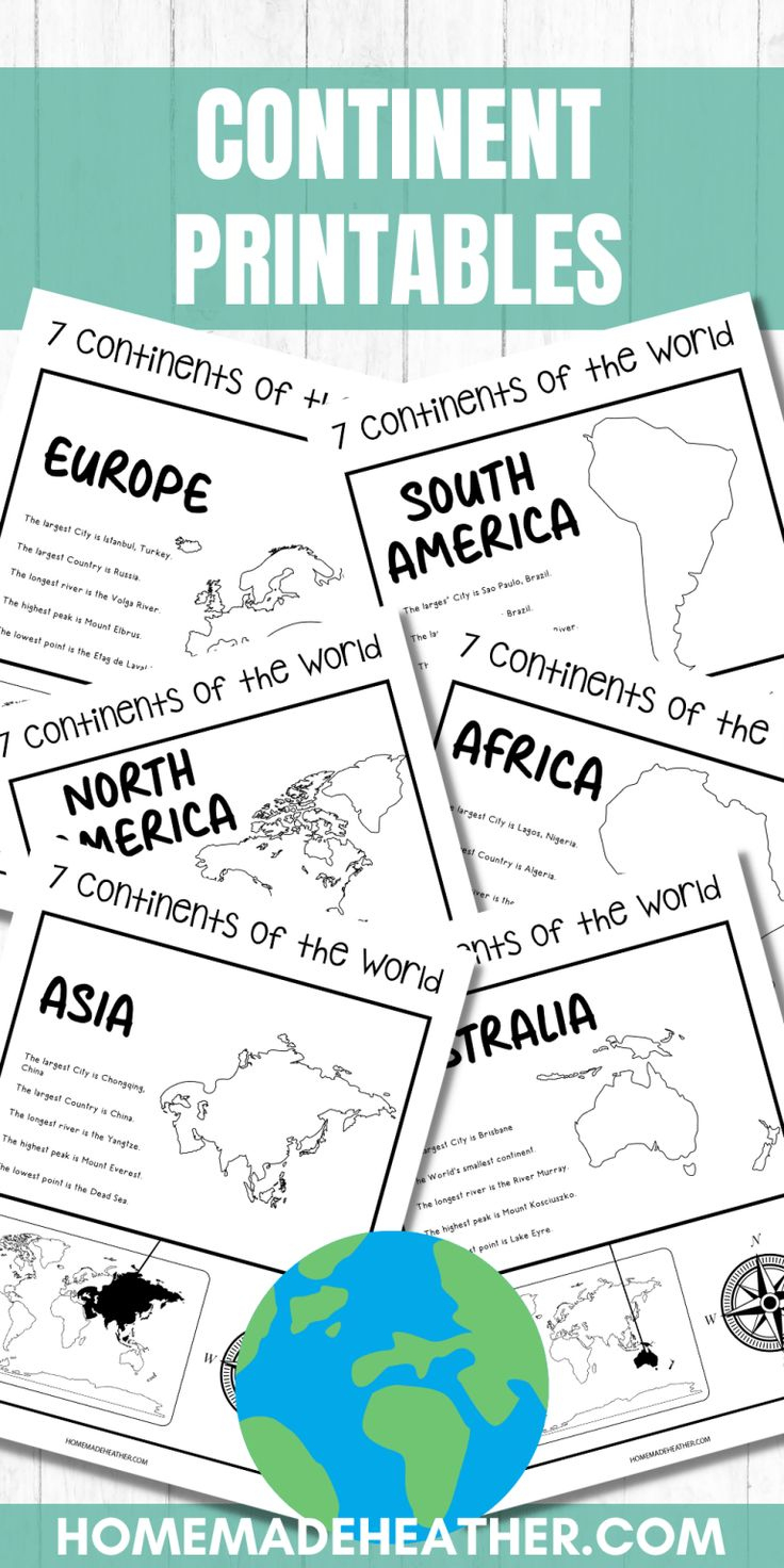 Seven Continents Printables Download intended for Free Continent Printables