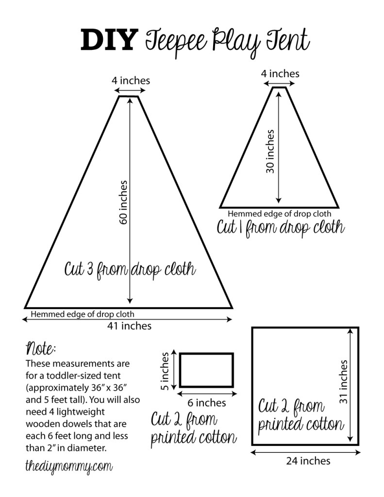 Sew A Diy Play Tent | The Diy Mommy throughout Free Printable Teepee Patterns