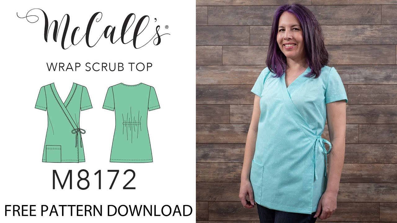 Sew A Wrap Scrub Top - Mccalls 8172 - Free Pattern intended for Printable Free Downloadable Scrub Top Pattern