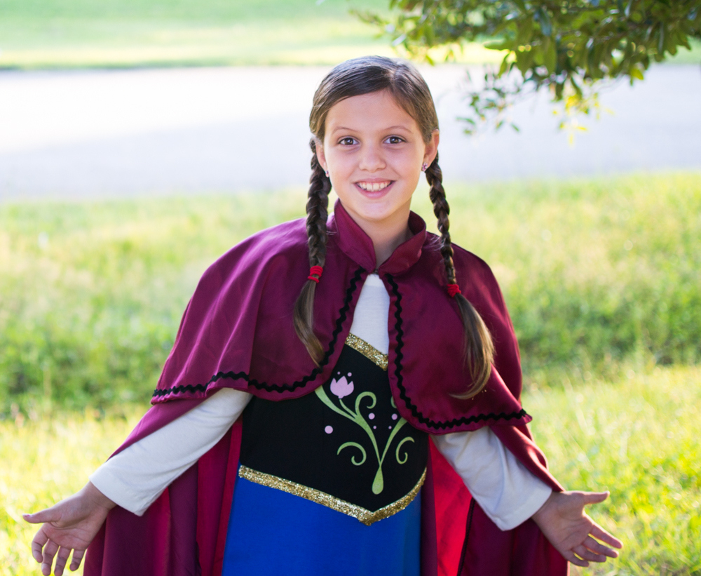 Sewing Anna, Elsa, And Lord Of The Rings Costumes For Halloween intended for Anna Diy Costume Printable Stencil