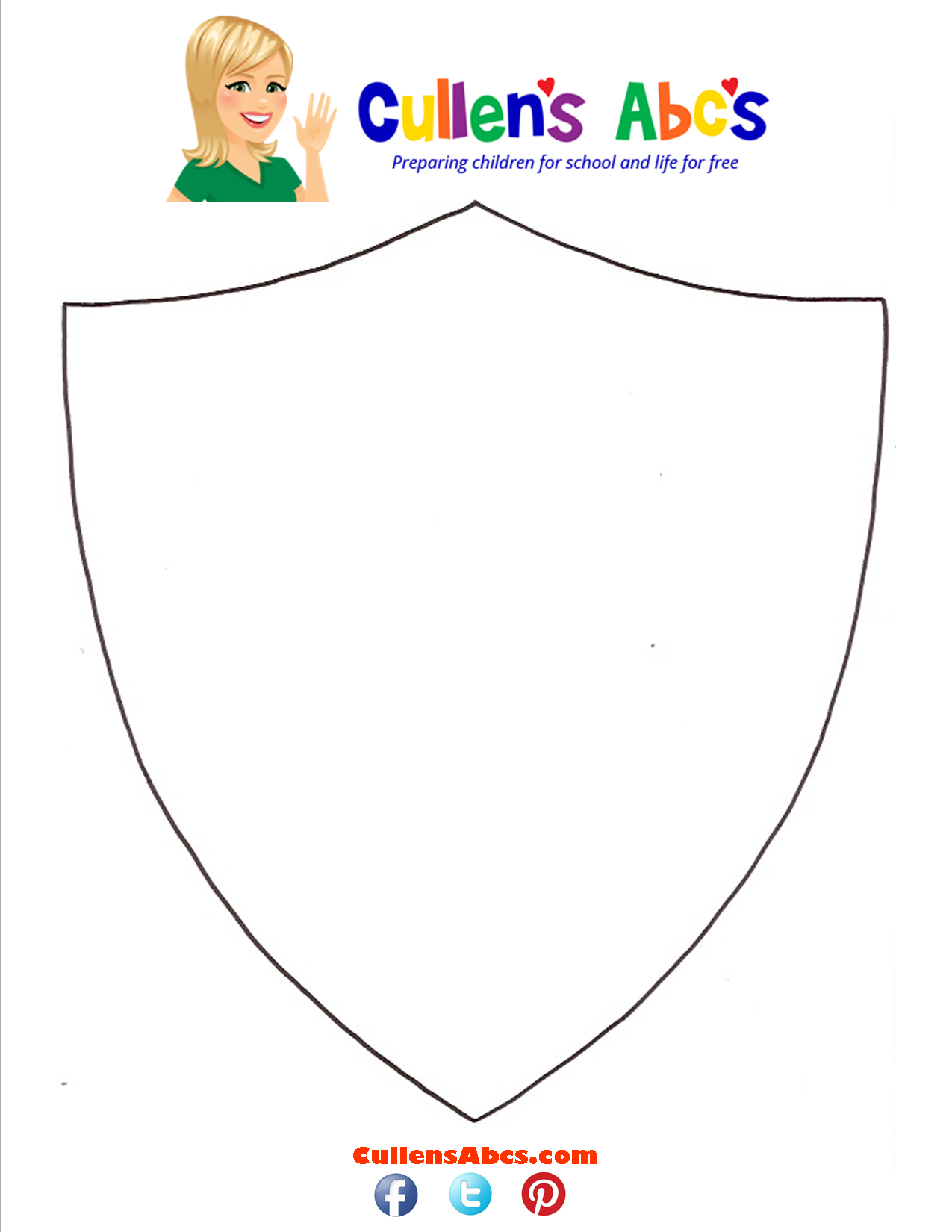 Shield | Free Children&amp;#039;S Videos &amp;amp; Activities intended for Free Printable Shield Pattern