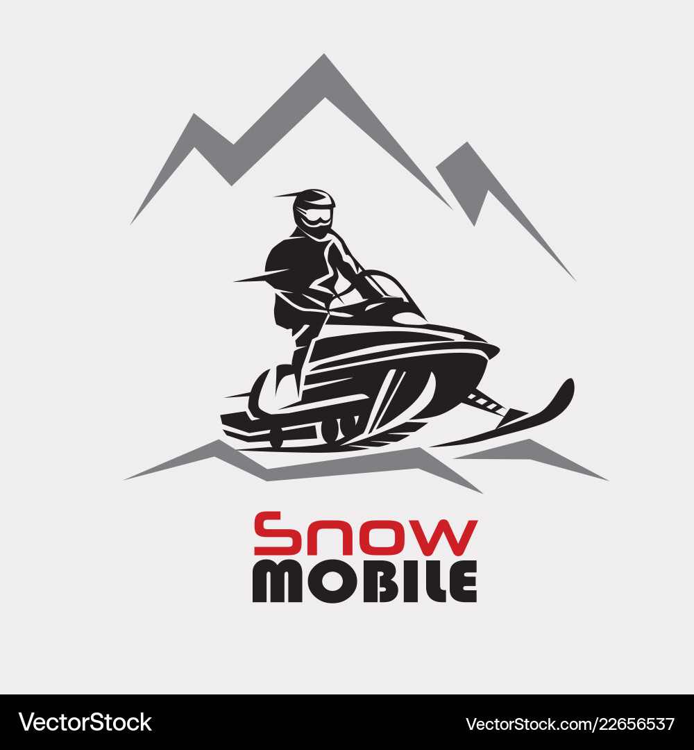 Snowmobile Logo Template Stylized Symbol Vector Image within Free Snowmobile Templates